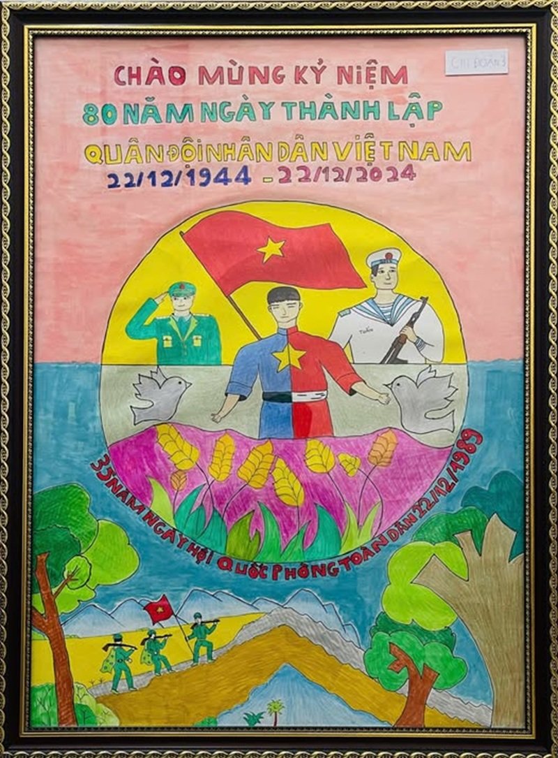 tranh vẽ chú bộ đội 23