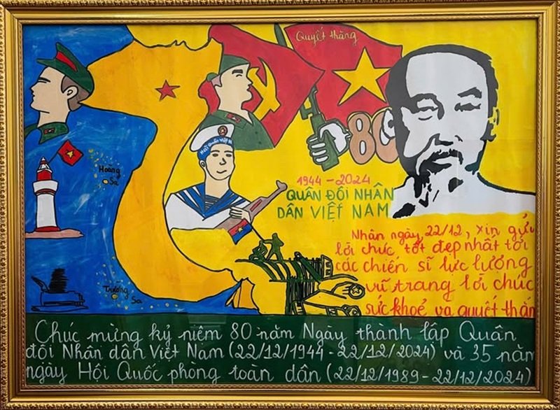 tranh vẽ chú bộ đội 25