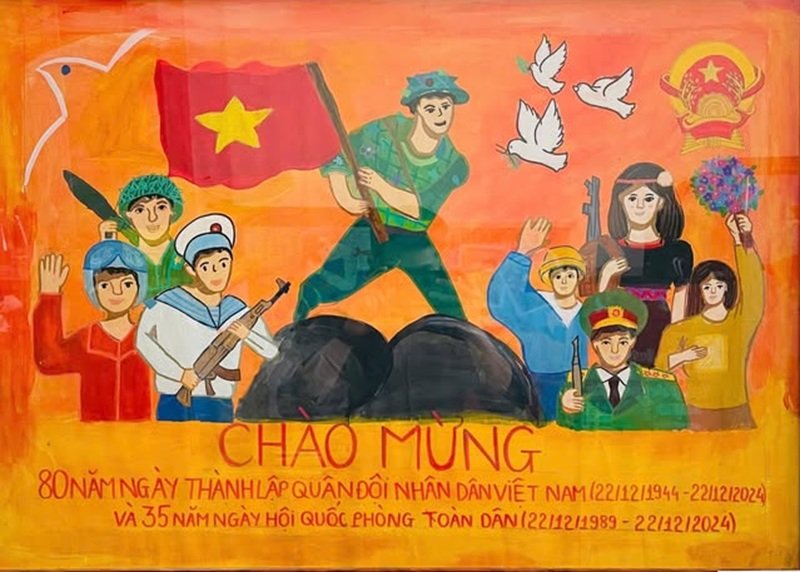 tranh vẽ chú bộ đội 26
