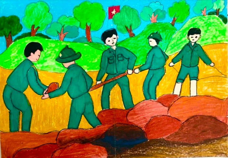 tranh vẽ chú bộ đội 28