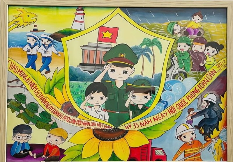 tranh vẽ chú bộ đội 3