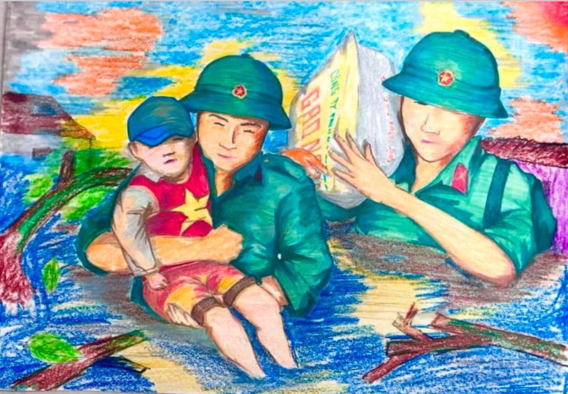 tranh vẽ chú bộ đội 31