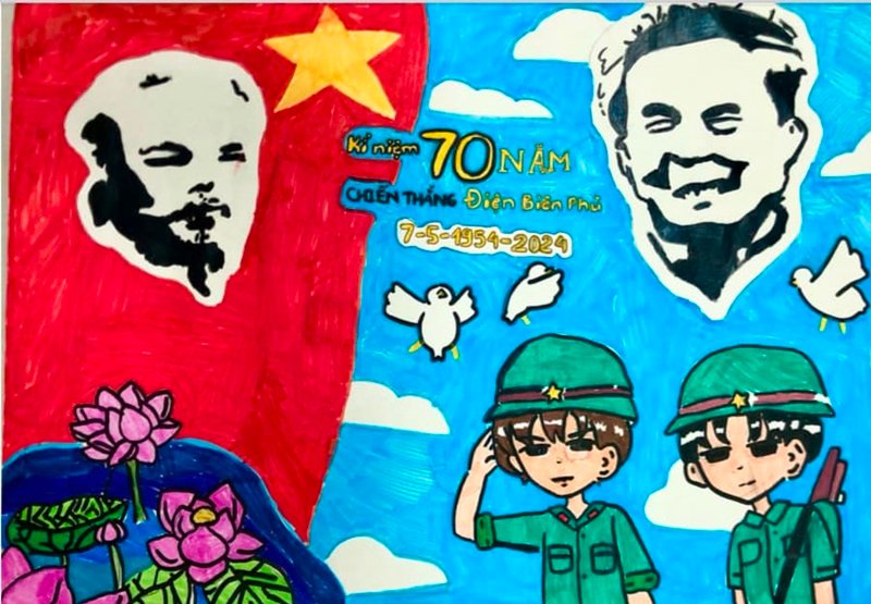 tranh vẽ chú bộ đội 32