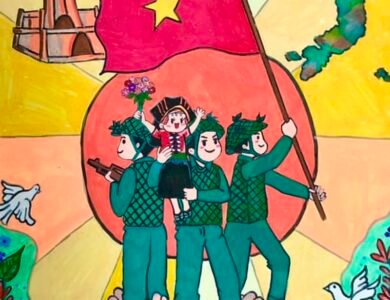 tranh vẽ chú bộ đội 34