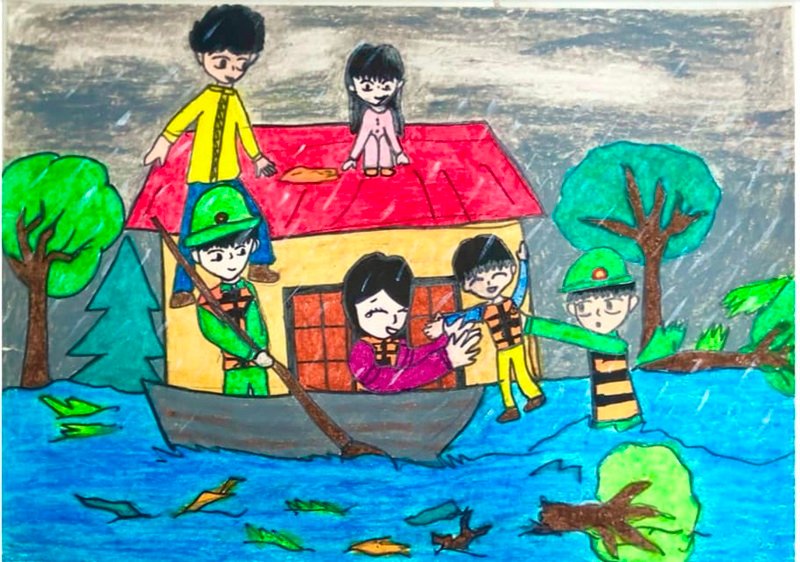 tranh vẽ chú bộ đội 36