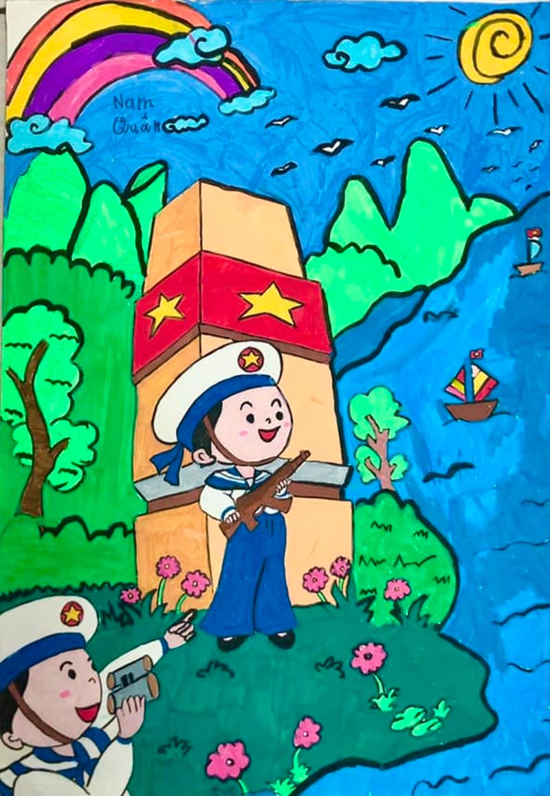 tranh vẽ chú bộ đội 39