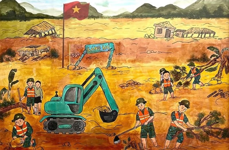 tranh vẽ chú bộ đội 7