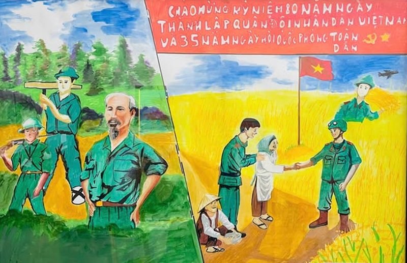 tranh vẽ chú bộ đội 9