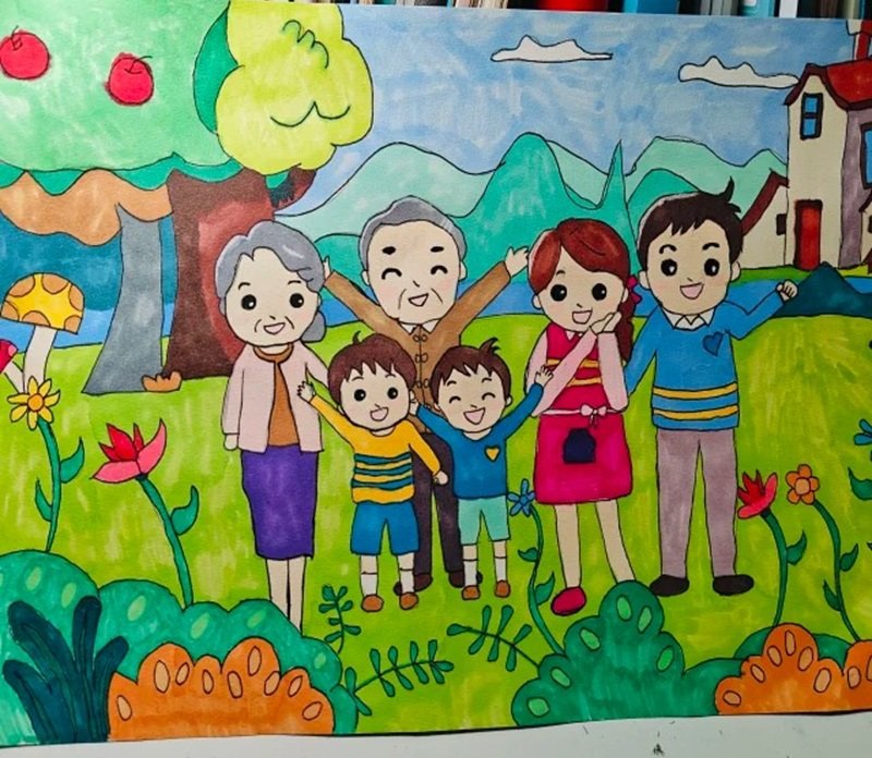tranh vẽ gia đình 30