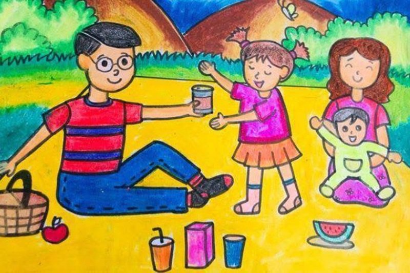 tranh vẽ gia đình 4