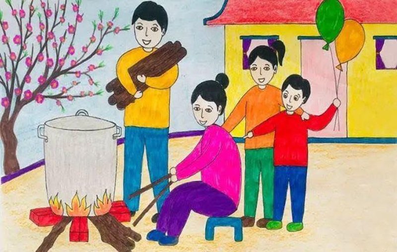 tranh vẽ gia đình 7