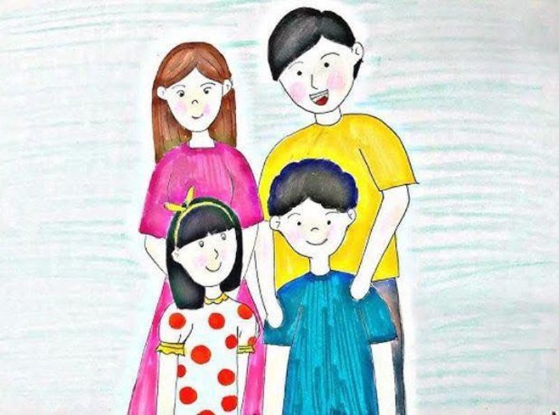 tranh vẽ gia đình 8