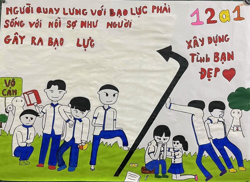 Tranh cổ động phòng chống bạo lực học đường