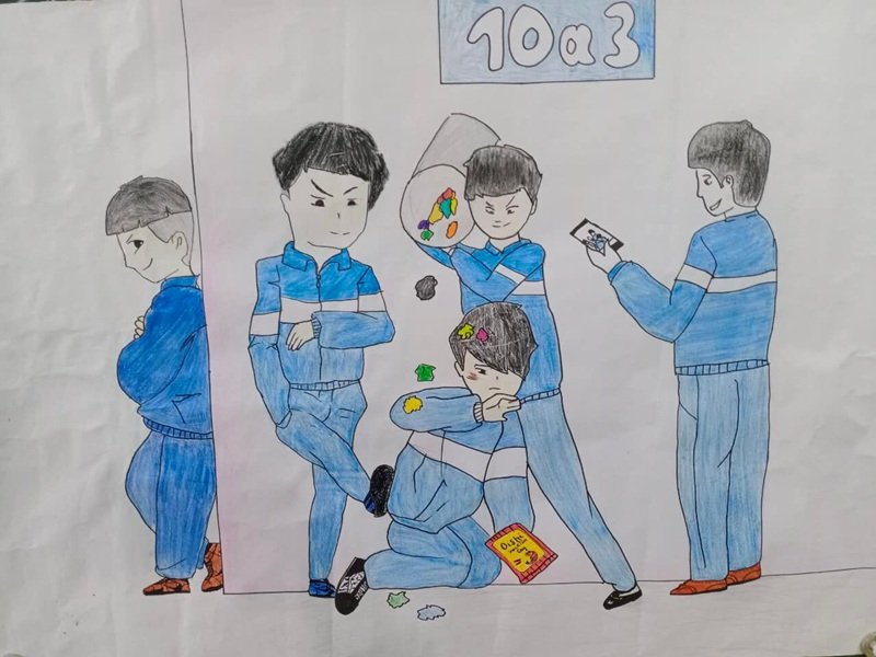 Tranh vẽ về tình bạn và phòng chống bạo lực học đường