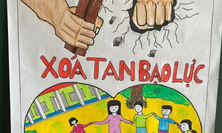 tranh vẽ phòng chống bạo lưc học đường 16