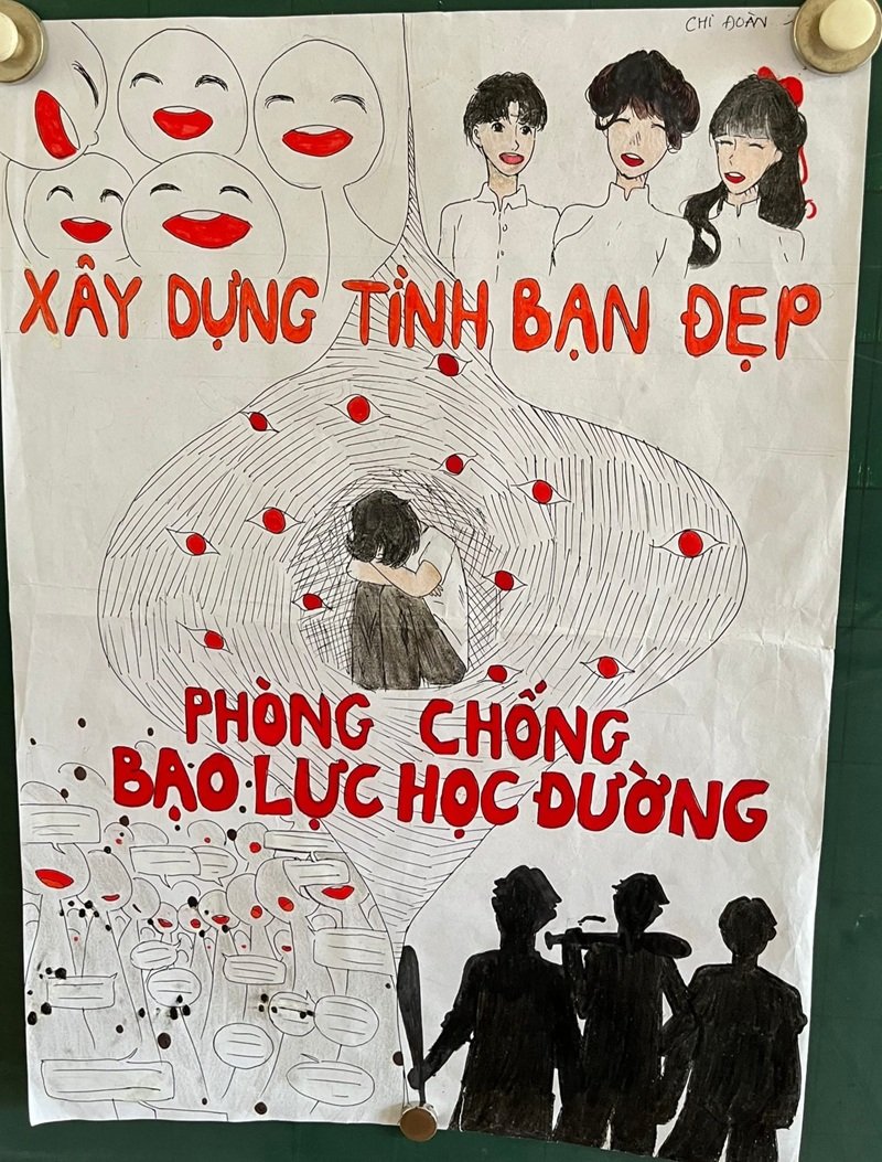 Tranh vẽ môi trường học tập không bạo lực