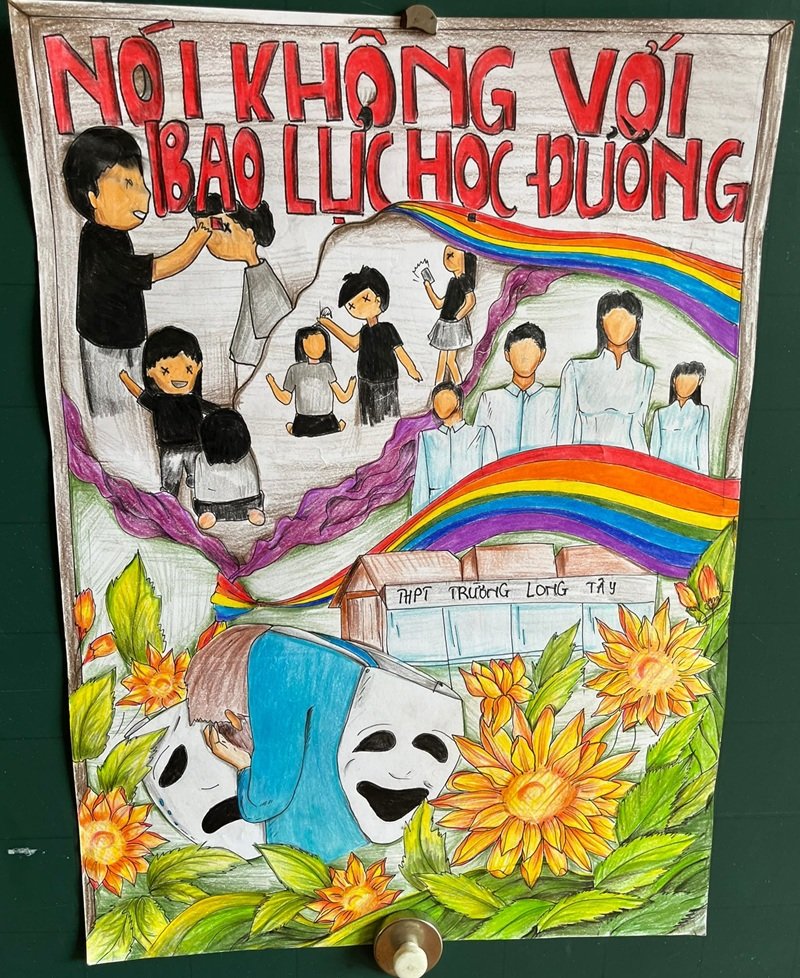 Tranh vẽ xây dựng trường học thân thiện