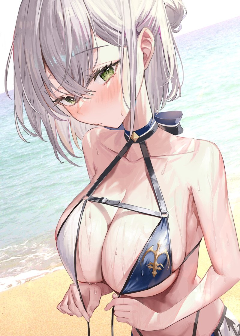 Hình anime mặc bikini với tạo hình ấn tượng.