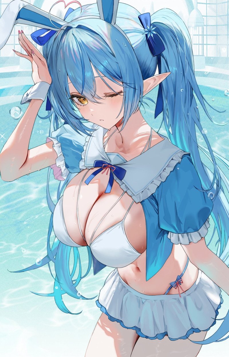 Ảnh Anime Mặc Bikini phong cách nghệ thuật.
