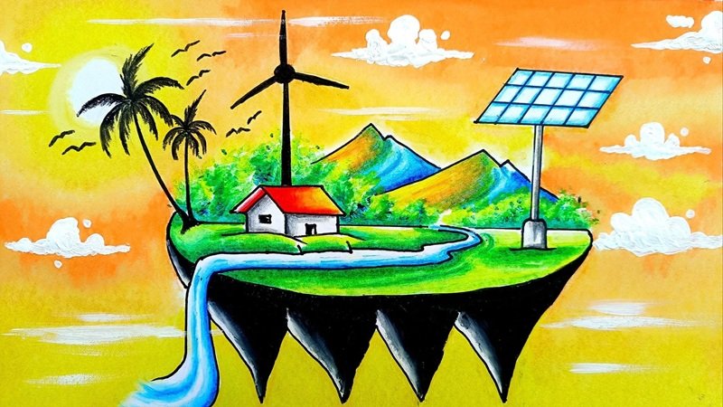 Tranh vẽ tiết kiệm nước đẹp cho hoạt động tuyên truyền