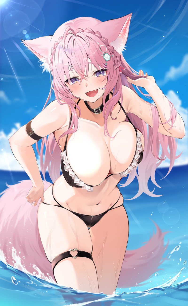 Gái anime bikini dễ thương làm avatar