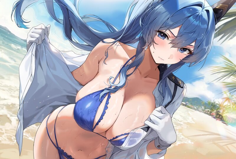 Ảnh gái anime mặc bikini mùa hè rực rỡ