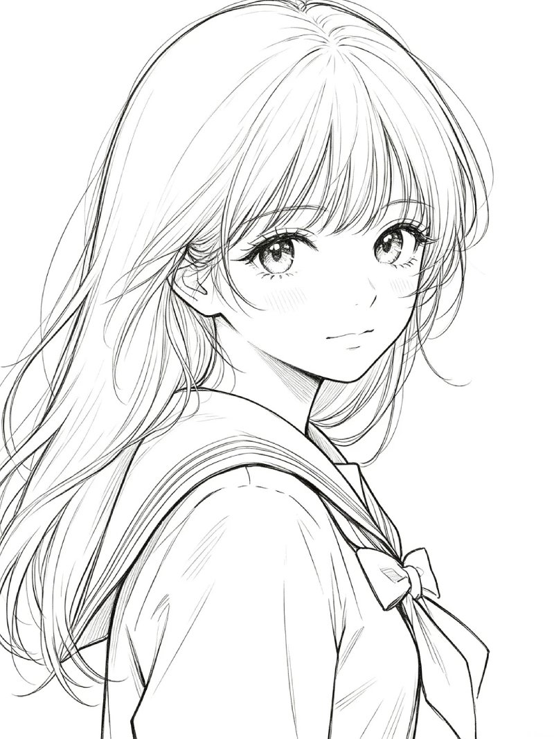Tranh Tô Màu Anime dễ thương với nhiều kiểu dáng
