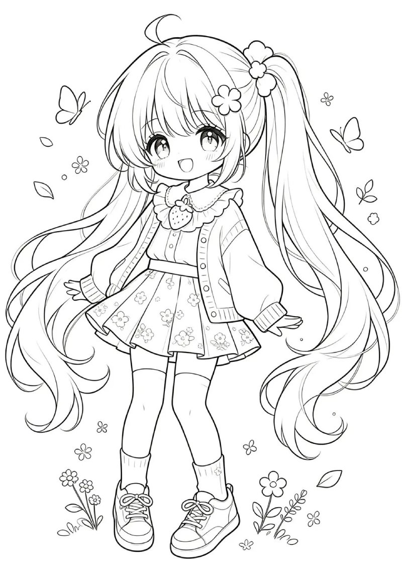Tranh Tô Màu Anime đẹp với nhiều nhân vật dễ thương